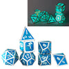 Draconis Solid Metal Polyhedral Dice Set - Glow In The Dark