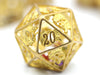 Hollow Dragon Single D20 Filled With Gems - Gold Die