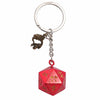 D20 Barbarian Keychain - Red with Gold With Dragon Charm