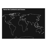 Chalkboard Continents & Oceans Placemat 12x17