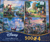 Disney Thomas Kinkade 4 Individual 500 Piece Puzzles