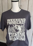 Weekend Forecast Fishing With a Chance of Drinking - Adult Unisex Tee